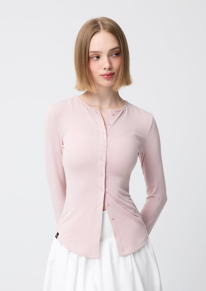 Pure Slim Button-Up Cardigan