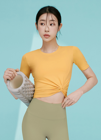 Fresh Feather Twist Crop Short Sleeve Fresh Feather Twist Crop Short Sleeve