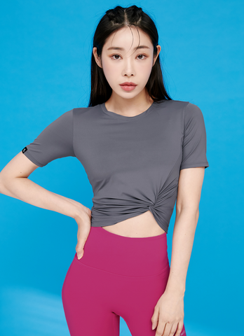 Fresh Feather Twist Crop Short Sleeve Fresh Feather Twist Crop Short Sleeve