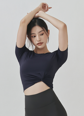 Fresh Feather Twist Crop Short Sleeve Fresh Feather Twist Crop Short Sleeve