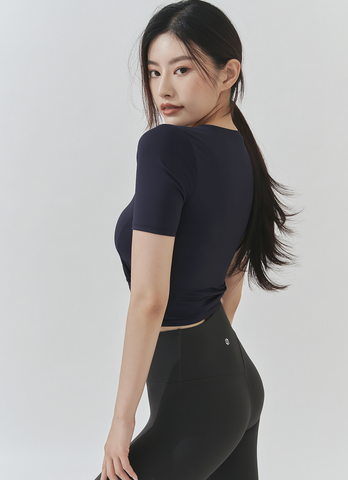 Fresh Feather Twist Crop Short Sleeve Fresh Feather Twist Crop Short Sleeve