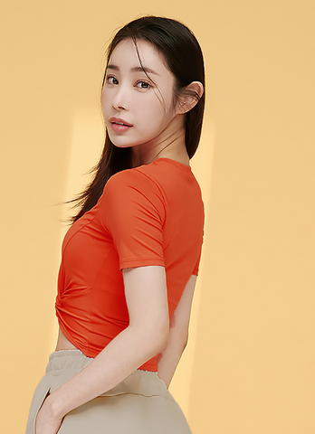 Fresh Feather Twist Crop Short Sleeve Fresh Feather Twist Crop Short Sleeve