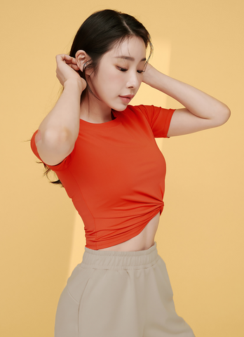 Fresh Feather Twist Crop Short Sleeve Fresh Feather Twist Crop Short Sleeve