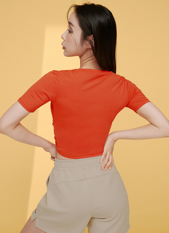 Fresh Feather Twist Crop Short Sleeve Fresh Feather Twist Crop Short Sleeve