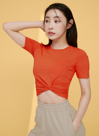 Fresh Feather Twist Crop Short Sleeve Fresh Feather Twist Crop Short Sleeve