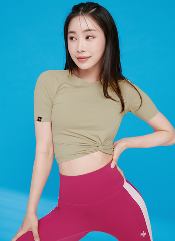 Fresh Feather Twist Crop Short Sleeve Fresh Feather Twist Crop Short Sleeve
