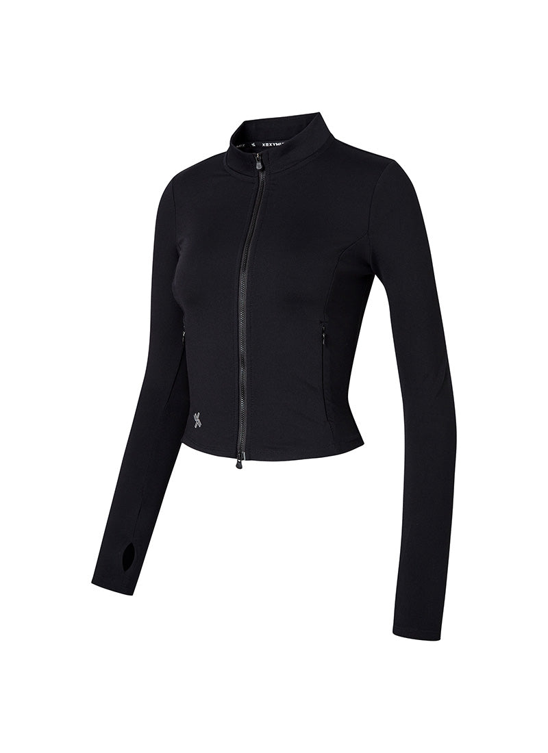 Slim Fit Crop Zip-Up Jacket