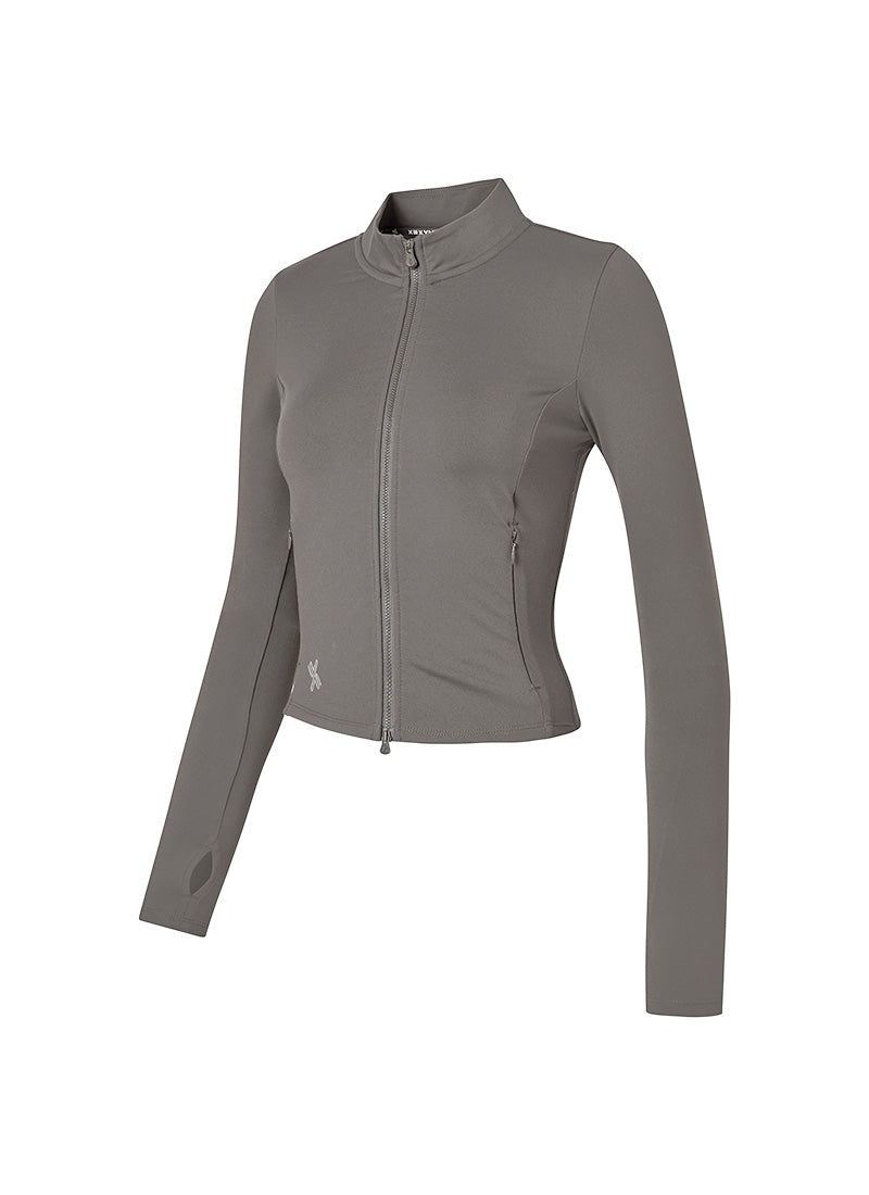 Slim Fit Crop Zip-Up Jacket