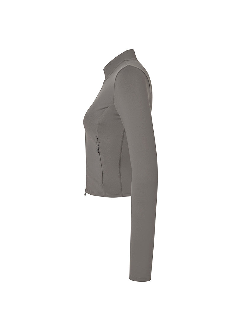 Slim Fit Crop Zip-Up Jacket