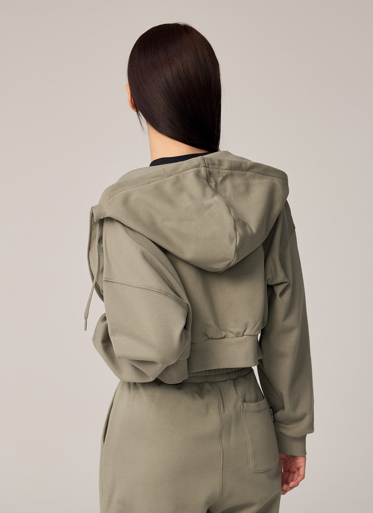 Warm Cotton Crop Hood Zip-up