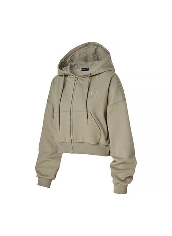 Warm Cotton Crop Hood Zip-up