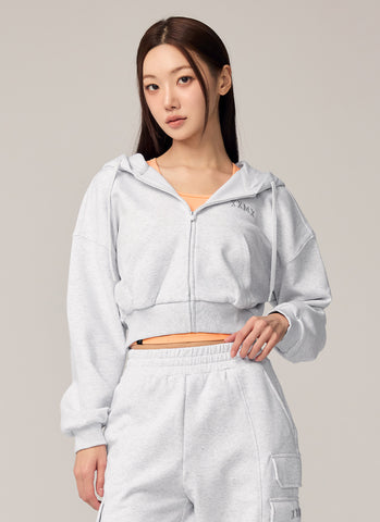 Warm Cotton Crop Hood Zip-up
