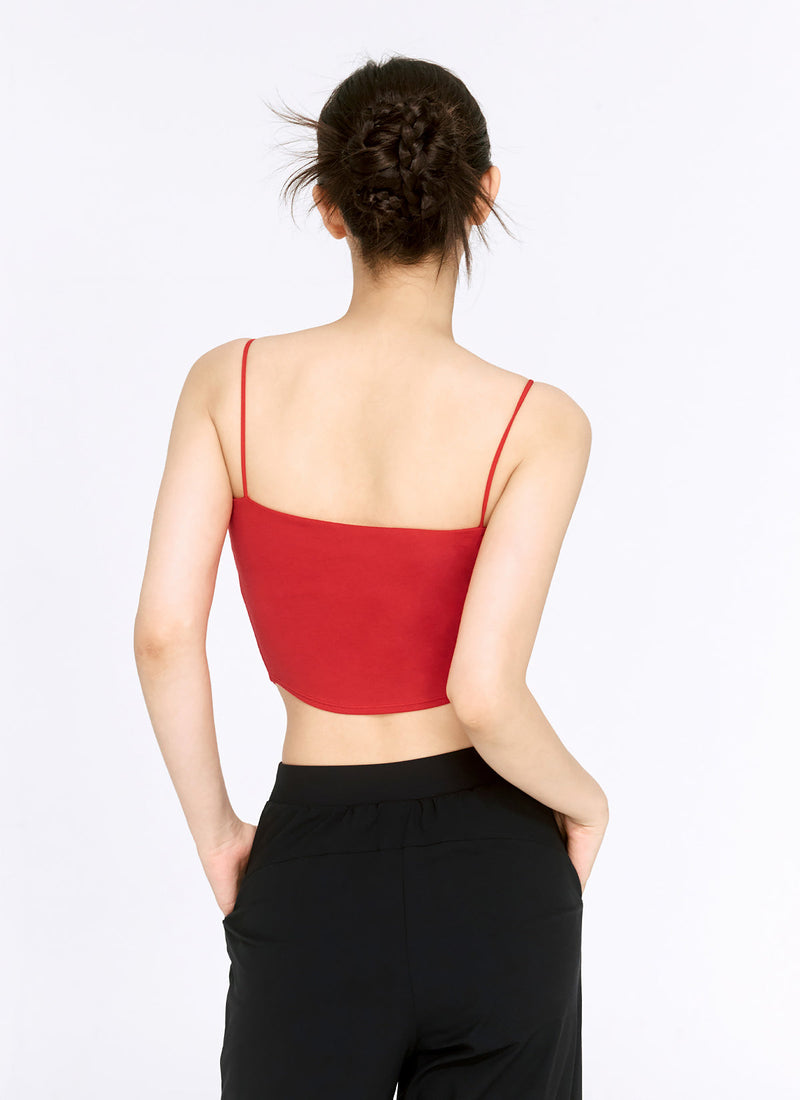 Cali String Crop Top in Captain Red