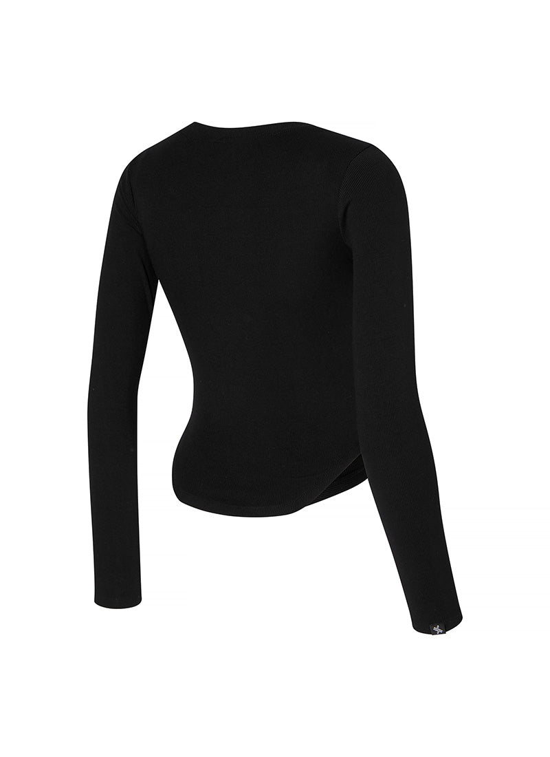 Soft Ribbed Button Long Sleeve