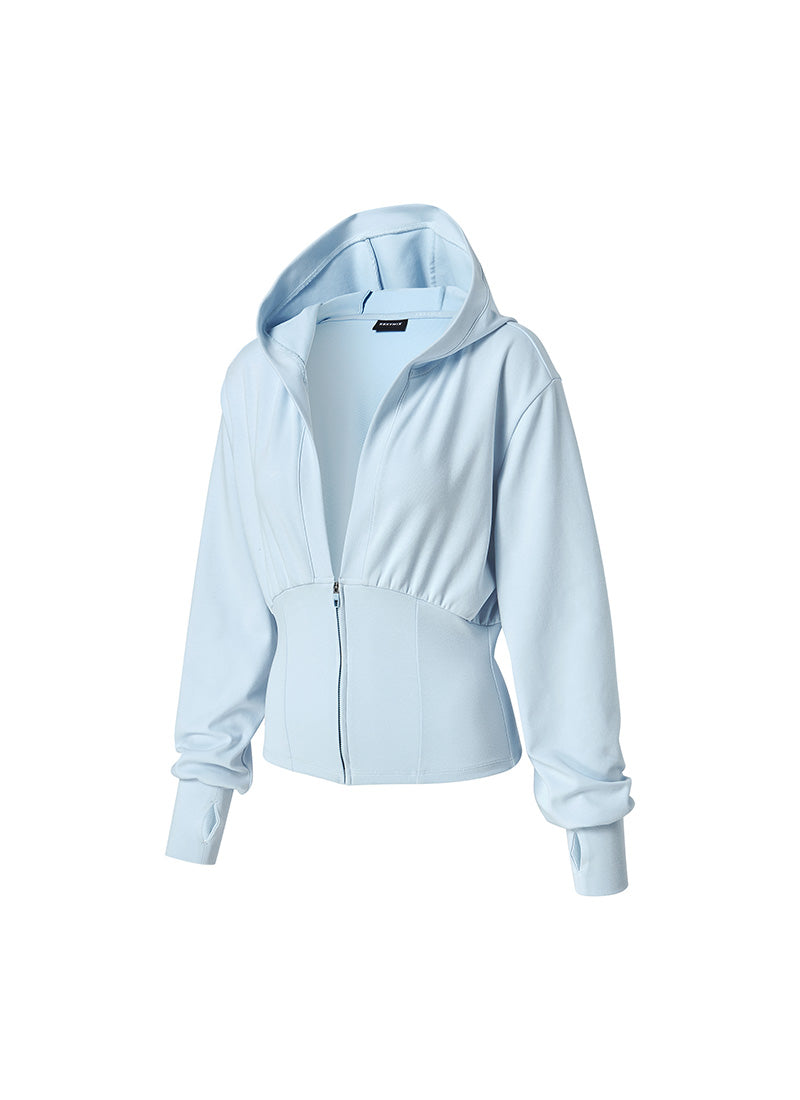 Deep V-Neck Sports Hoodie Zip Up Jaket