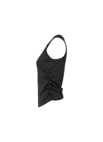 Unbalanced Side Shirring Sleeveless