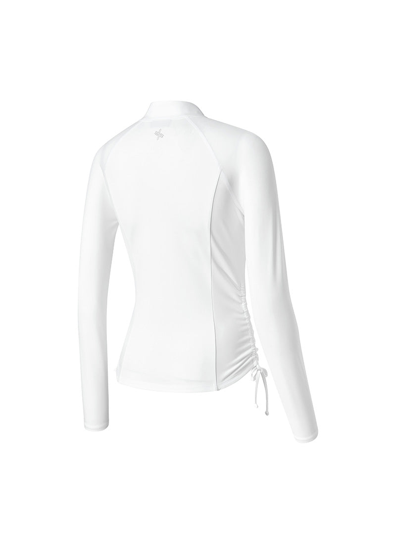 Side Shirring Two Way Zip-Up Sports Jacket