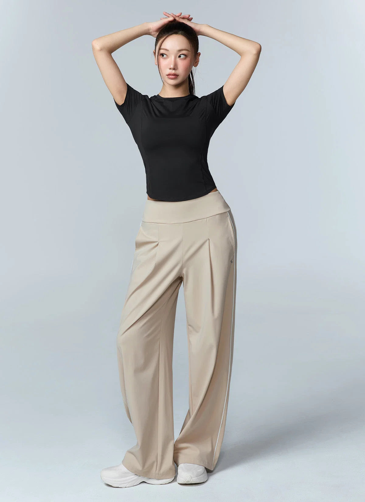 Cooling Comfort Piping Pintuck Wide Pants