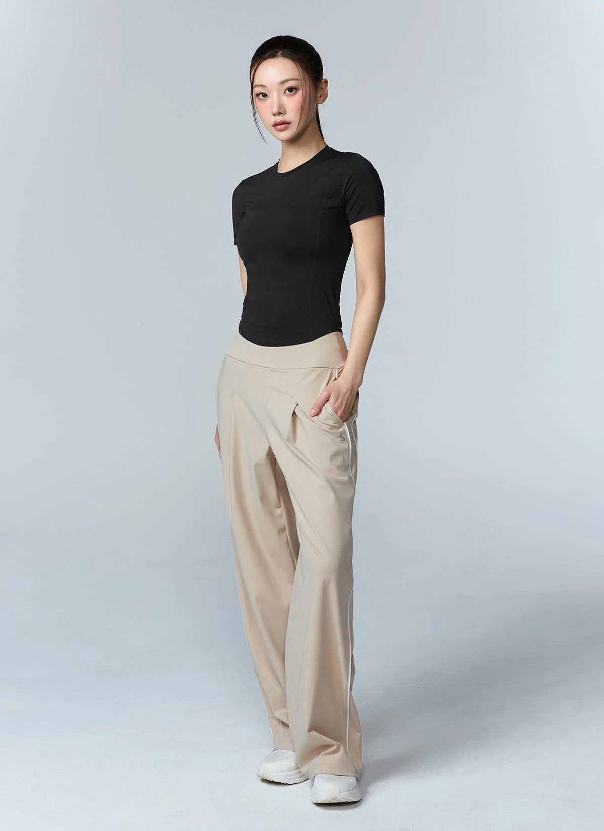 Cooling Comfort Piping Pintuck Wide Pants