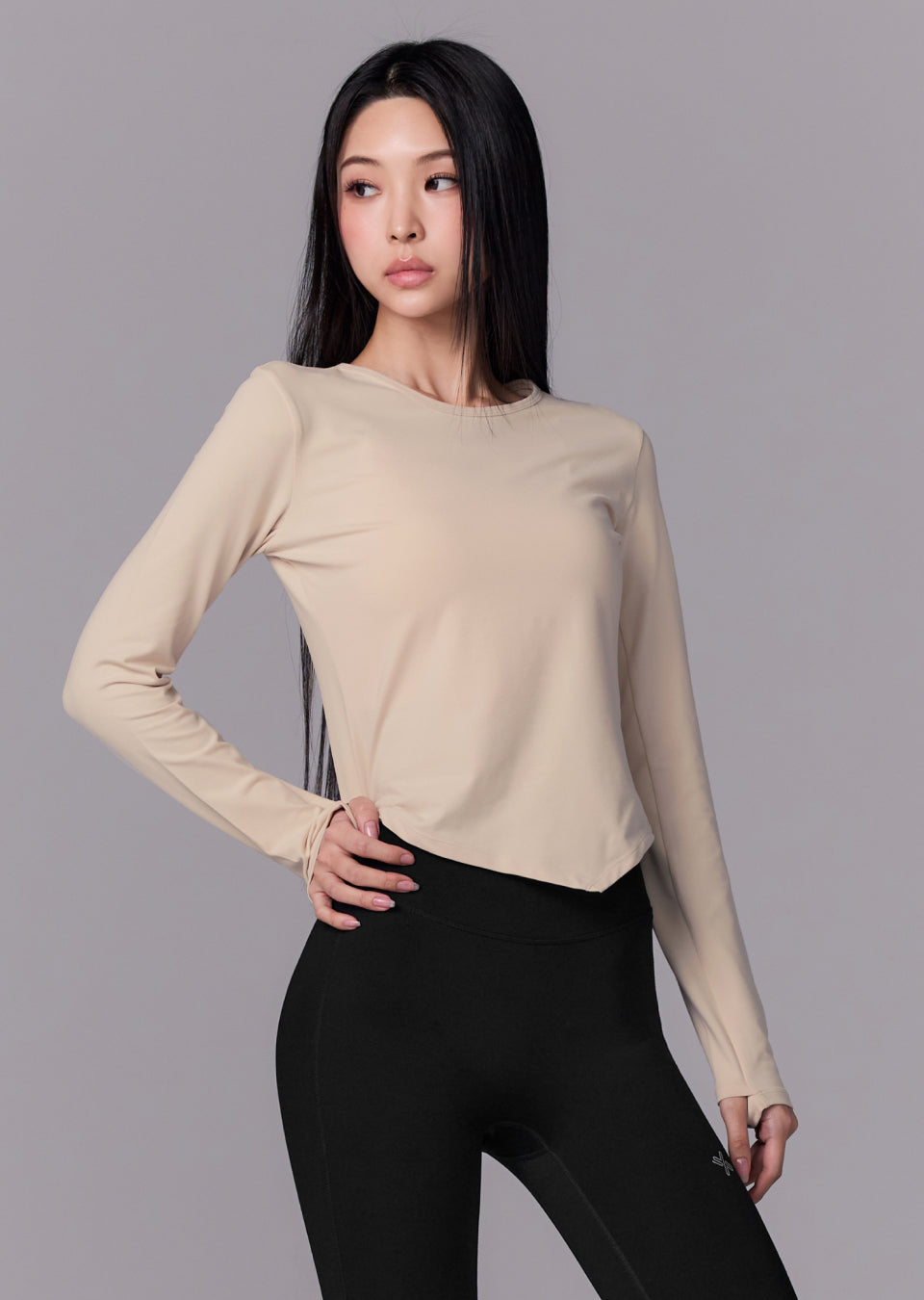 Peach-like Unbalanced Long Sleeve