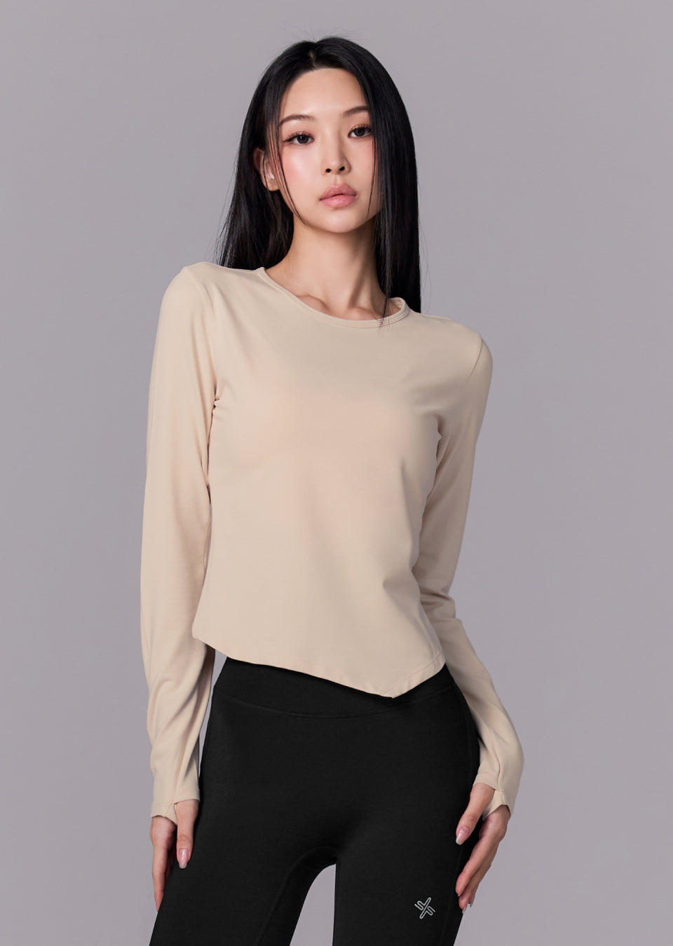 Peach-like Unbalanced Long Sleeve