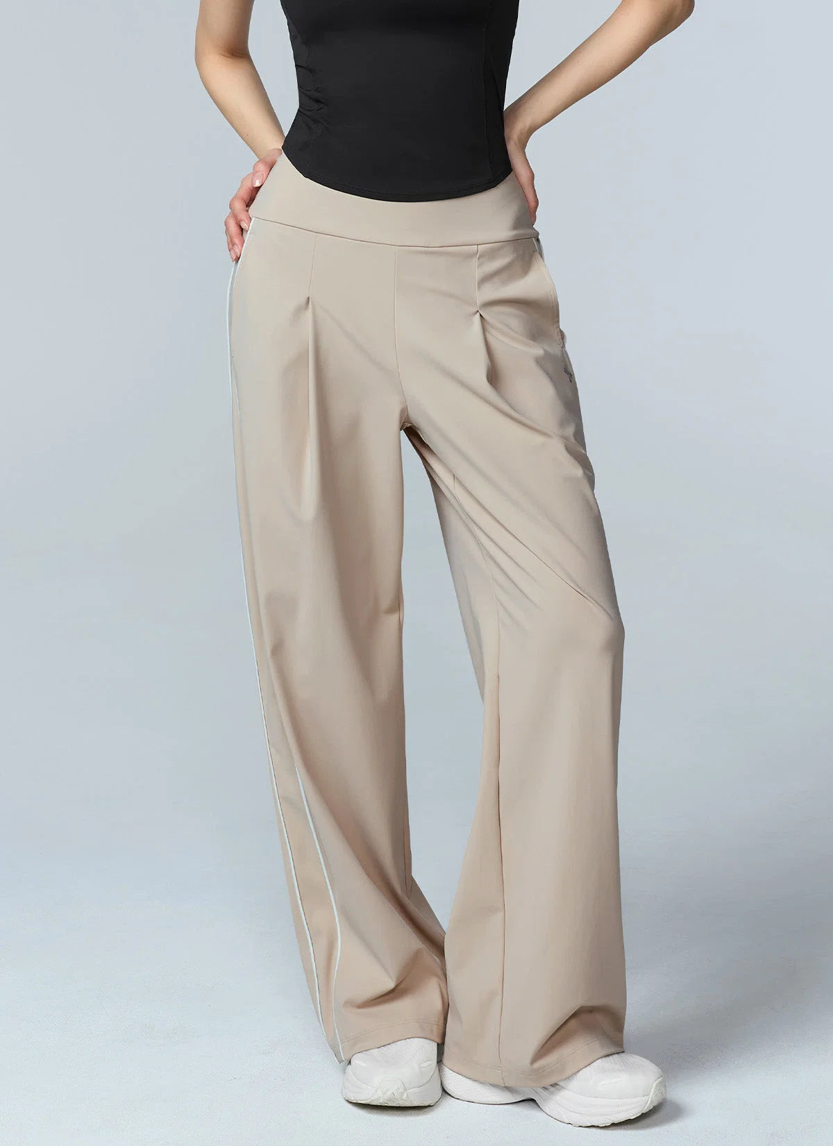 Cooling Comfort Piping Pintuck Wide Pants