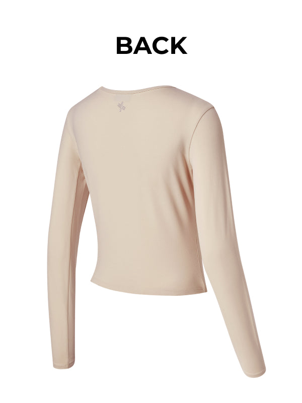 Peach-like Unbalanced Long Sleeve