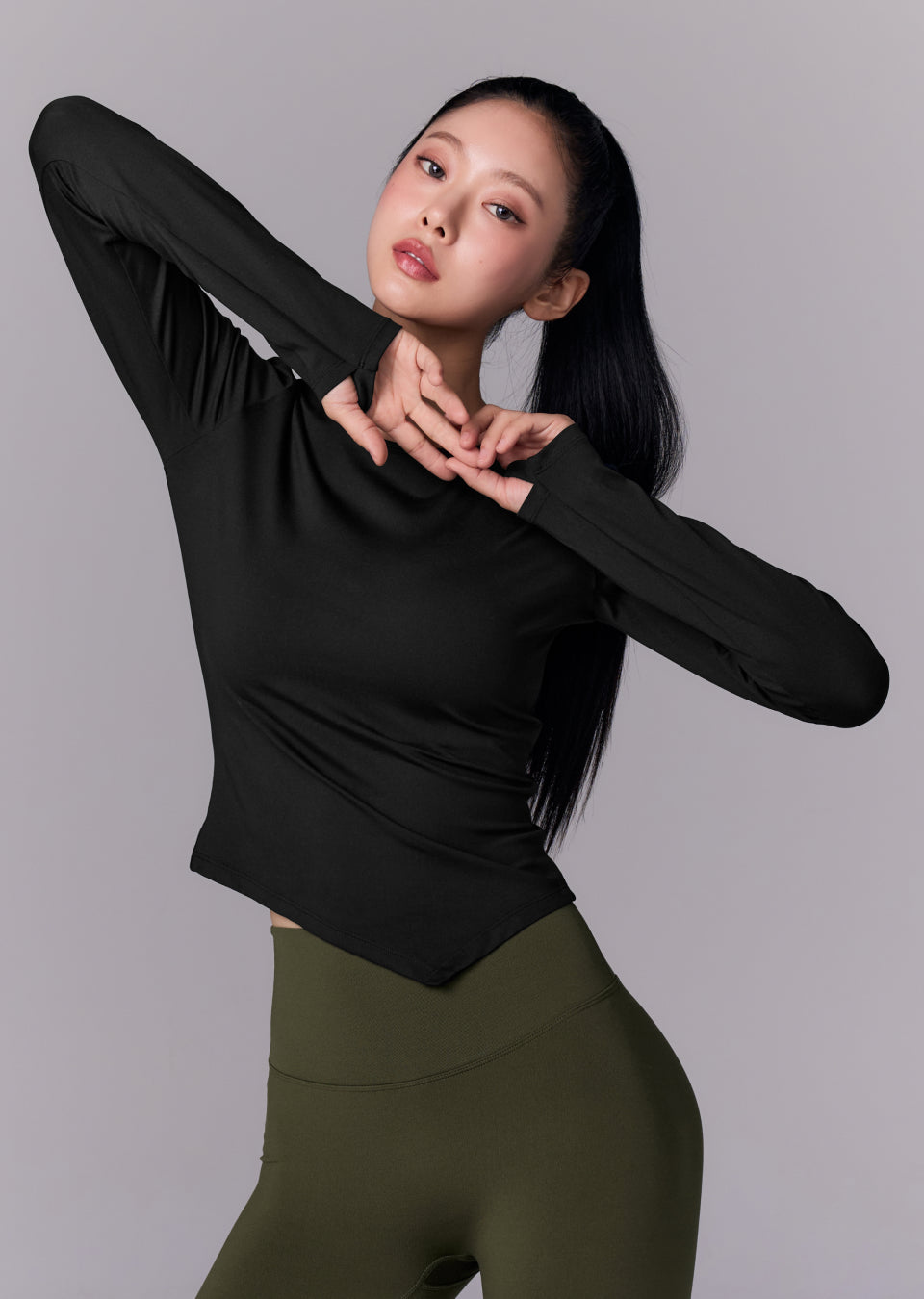 Peach-like Unbalanced Long Sleeve