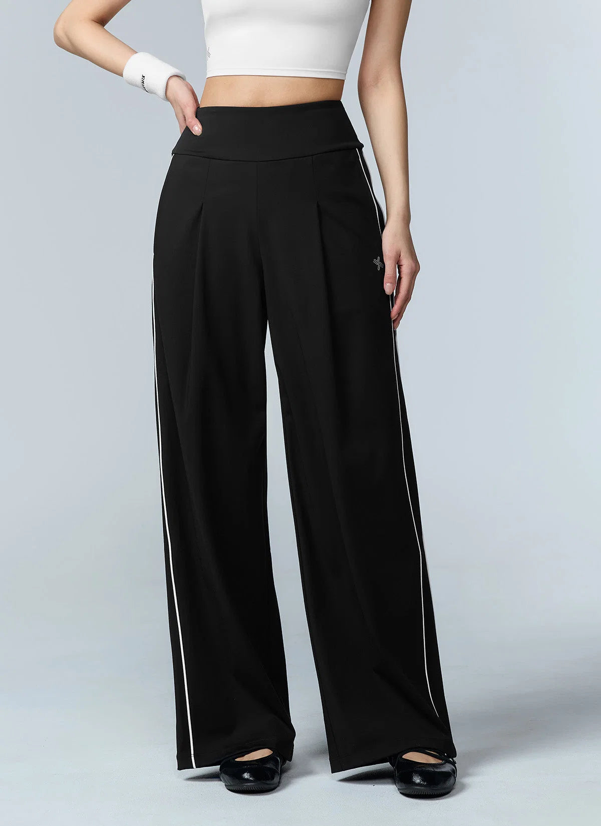 Cooling Comfort Piping Pintuck Wide Pants