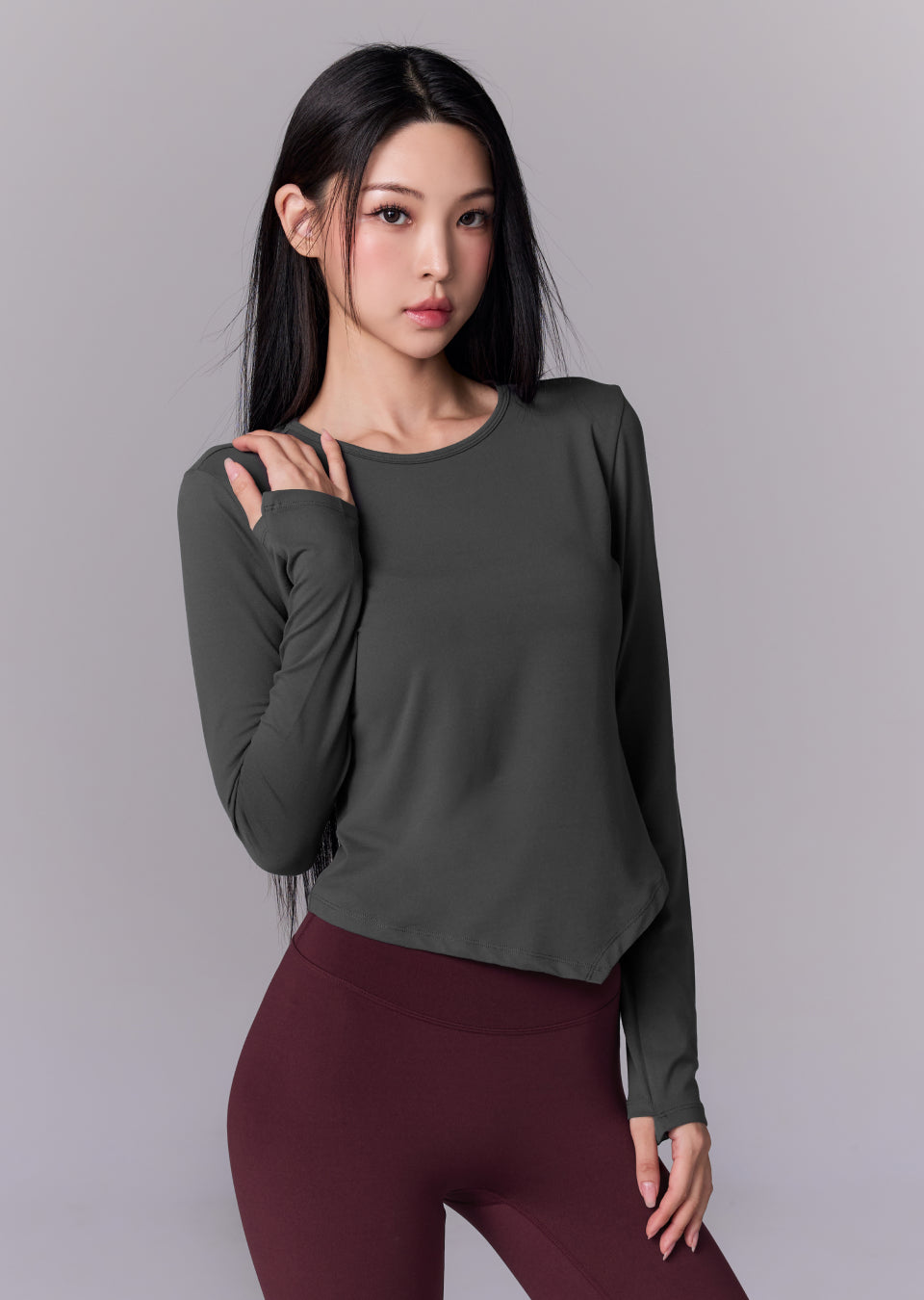 Peach-like Unbalanced Long Sleeve
