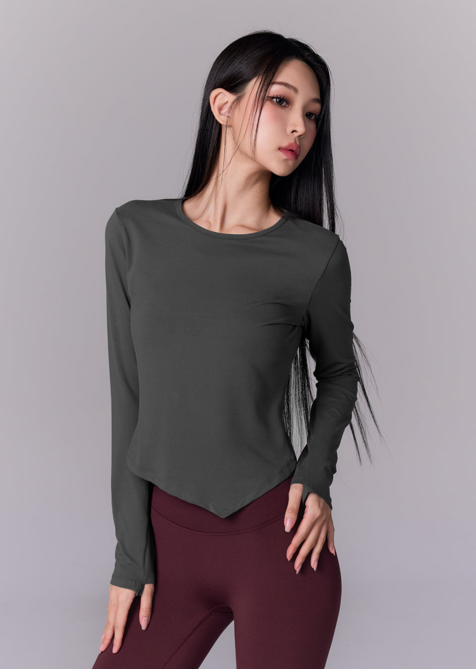 Peach-like Unbalanced Long Sleeve