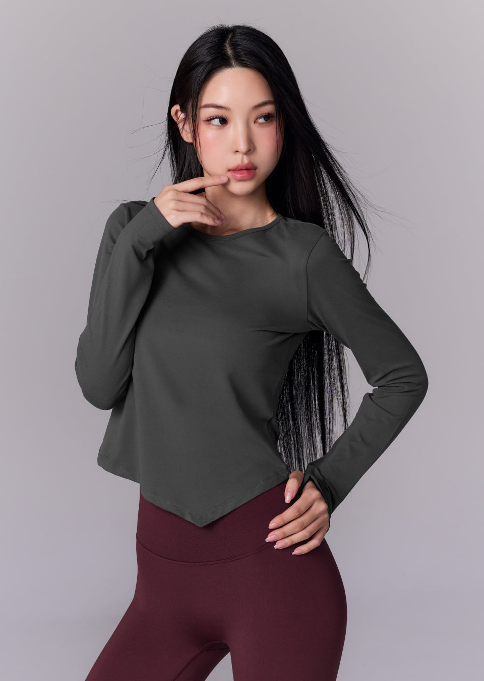 Peach-like Unbalanced Long Sleeve
