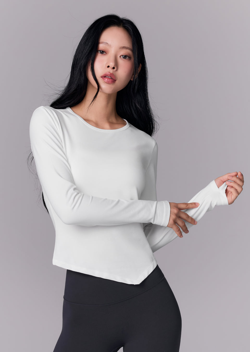 Peach-like Unbalanced Long Sleeve