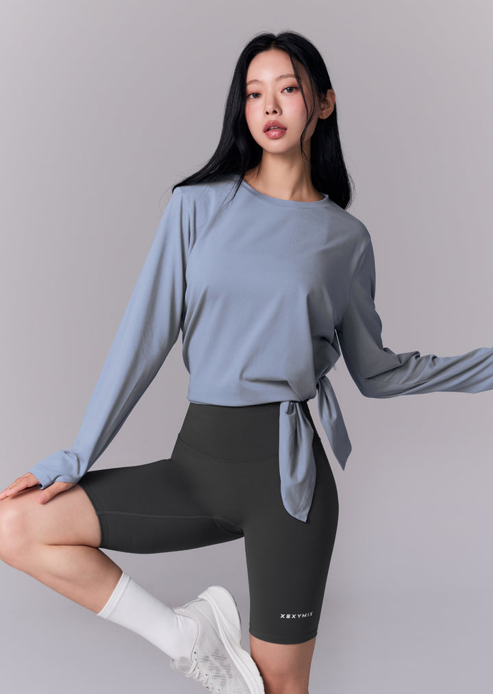 Peach-like One-Slit Loose Fit Long Sleeve