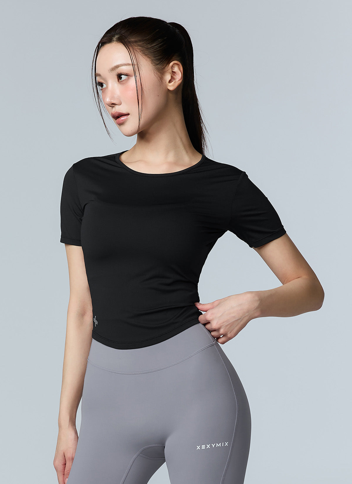 Breathable Mesh Back Twist Short Sleeve