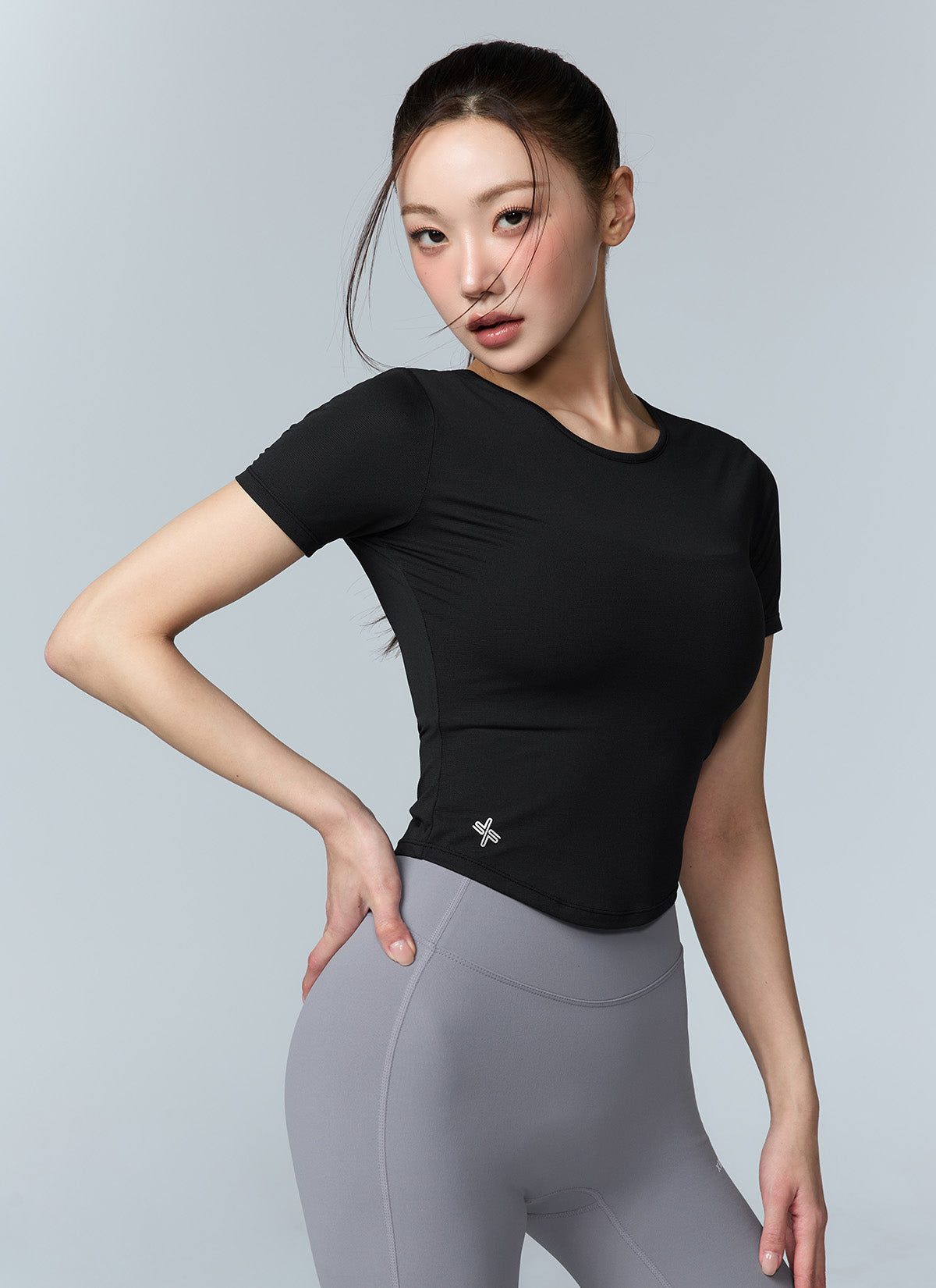 Breathable Mesh Back Twist Short Sleeve