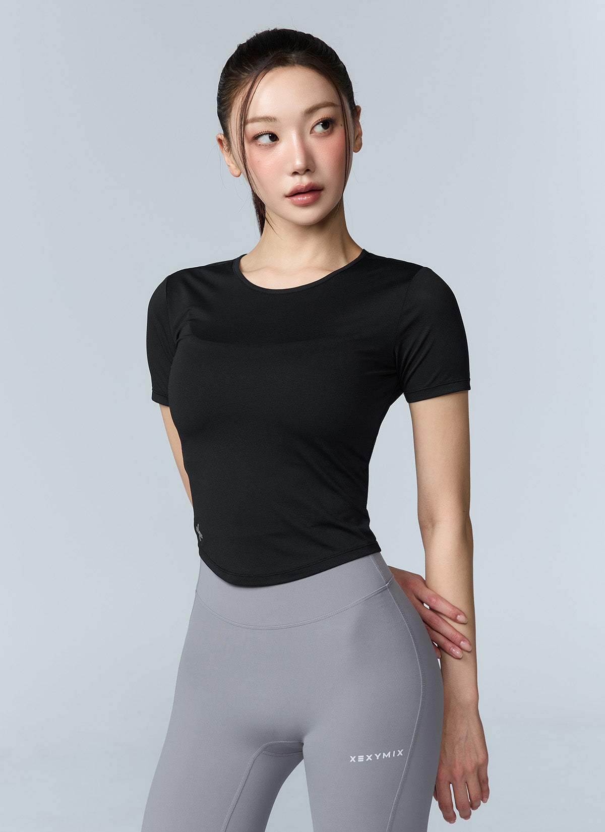 Breathable Mesh Back Twist Short Sleeve