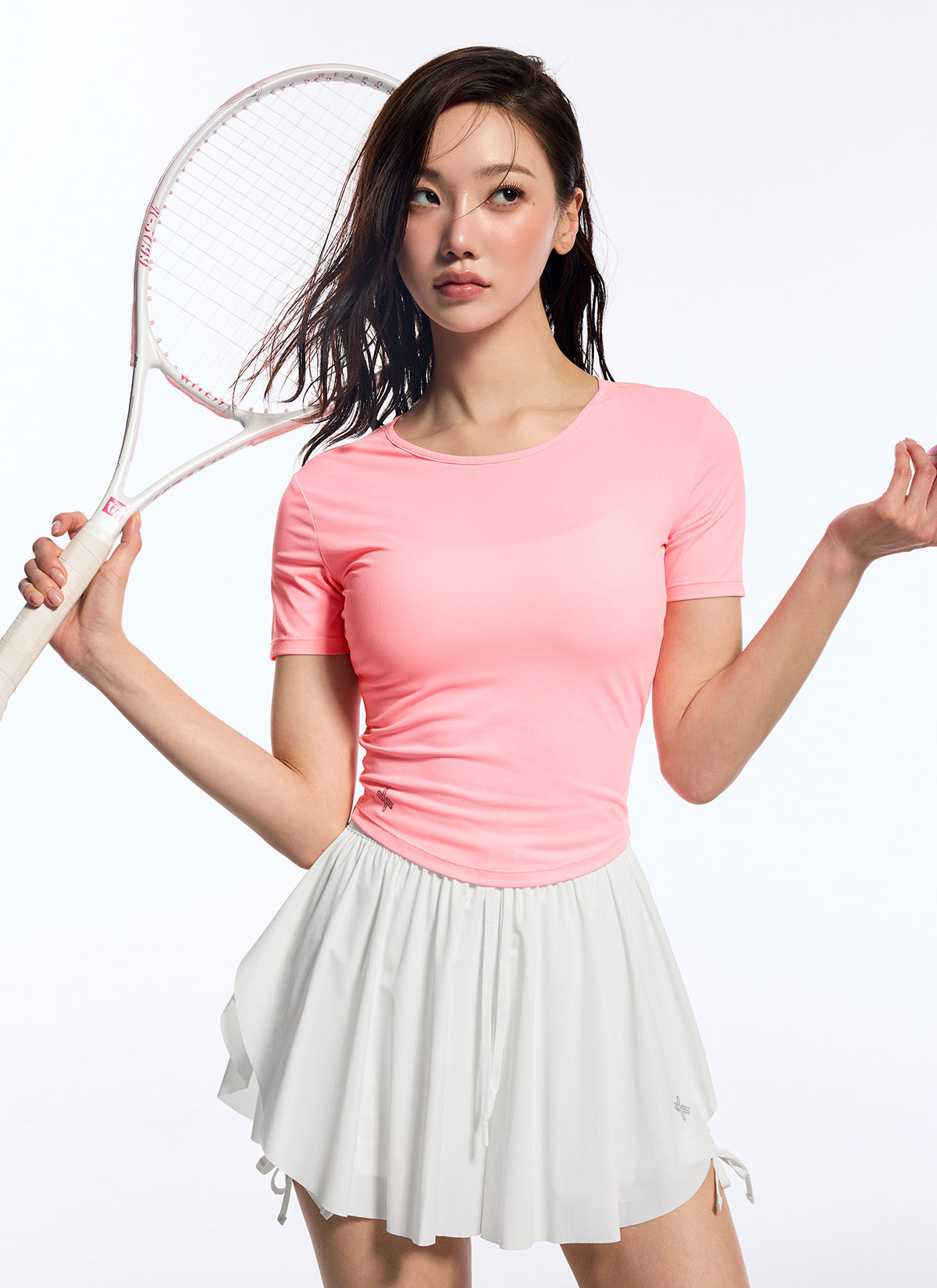 Breathable Mesh Back Twist Short Sleeve