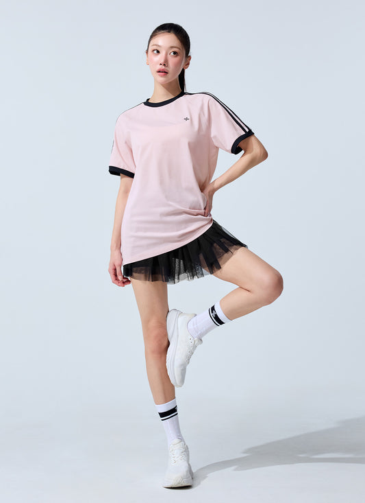 Mesh Band Two-in-One Tulle Skirt