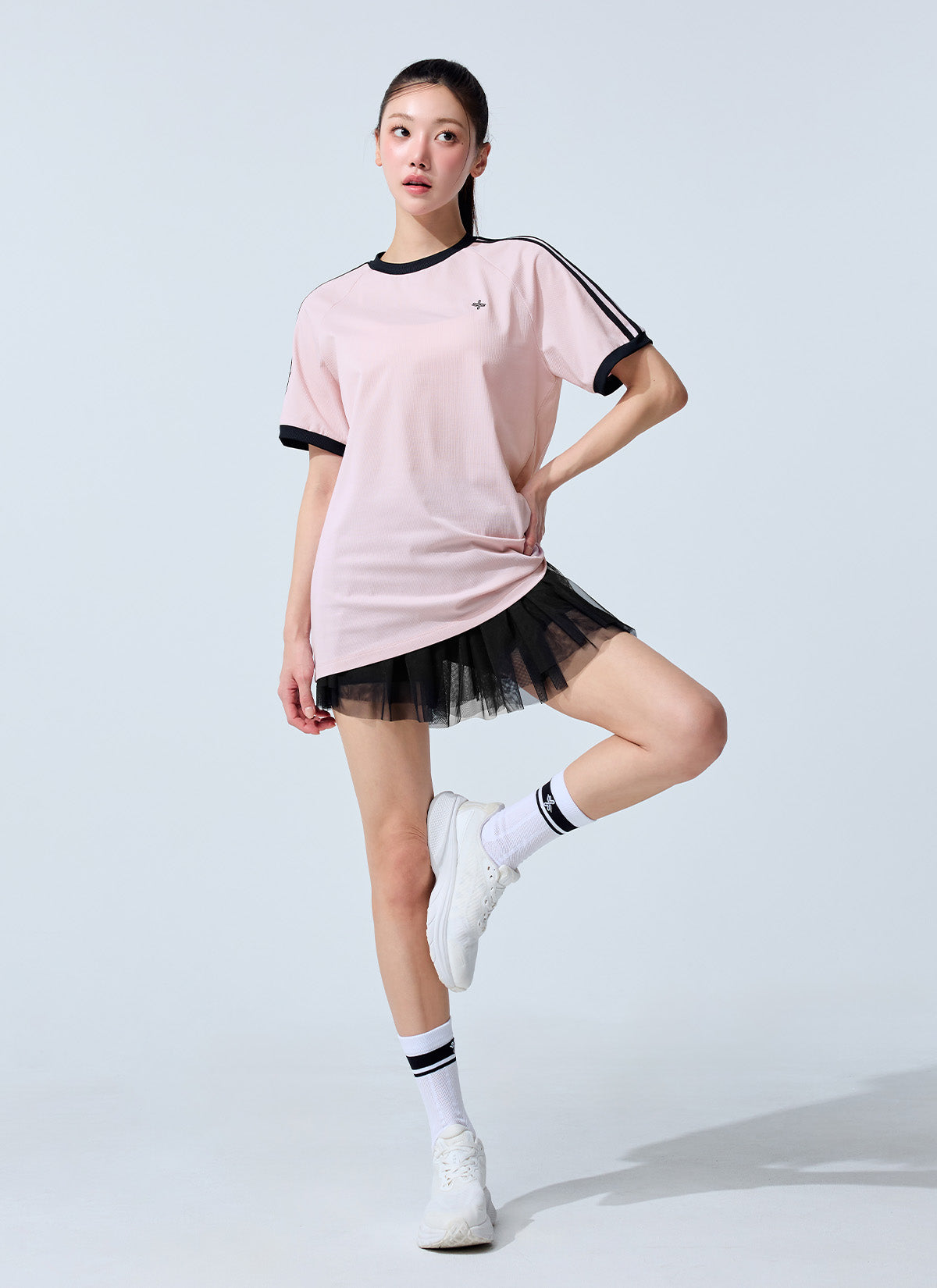 Mesh Band Two-in-One Tulle Skirt