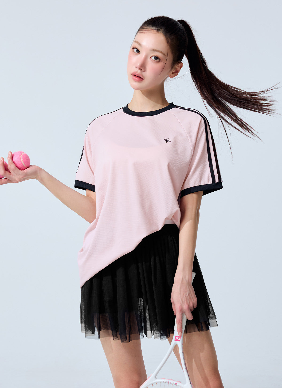 Mesh Band Two-in-One Tulle Skirt
