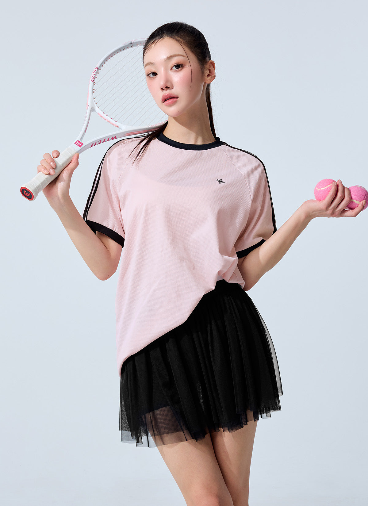 Mesh Band Two-in-One Tulle Skirt