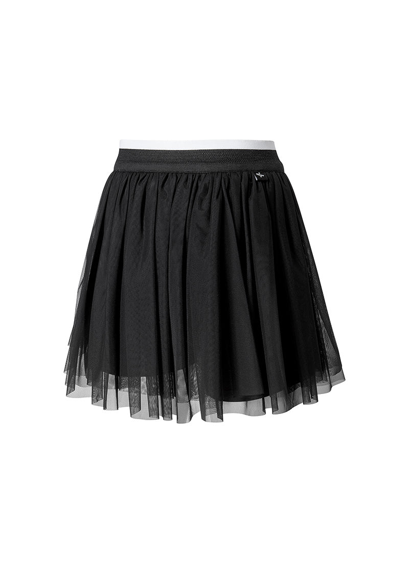 Mesh Band Two-in-One Tulle Skirt