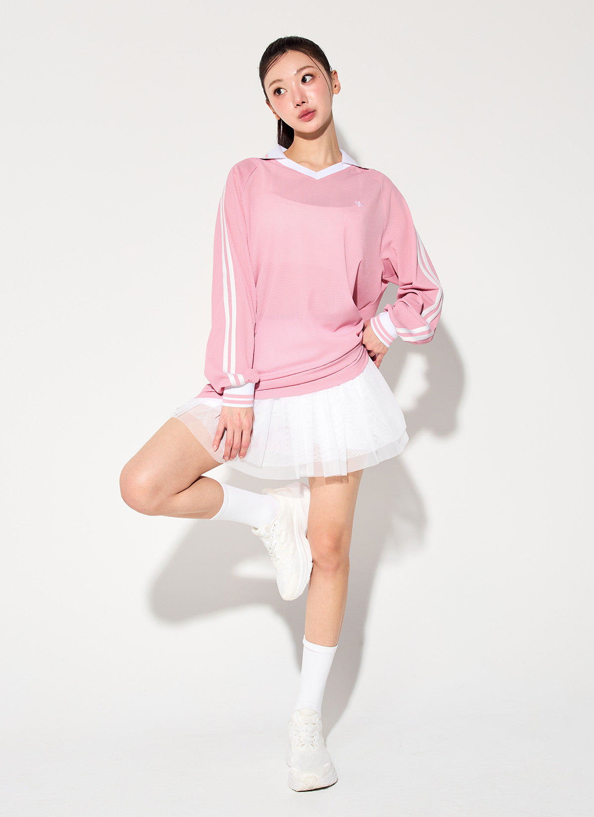 Mesh Band Two-in-One Tulle Skirt