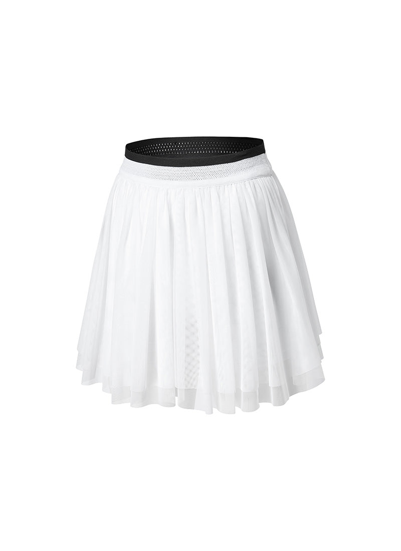 Mesh Band Two-in-One Tulle Skirt