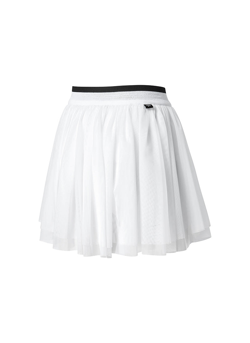 Mesh Band Two-in-One Tulle Skirt