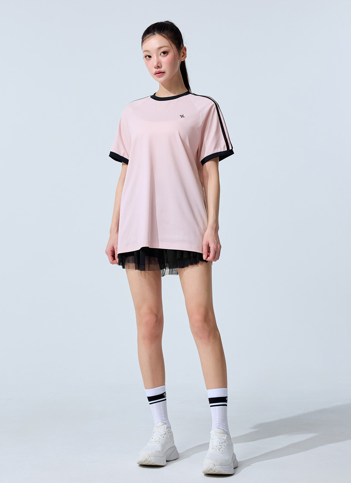 Mesh Trackline Loose Fit Short Sleeve
