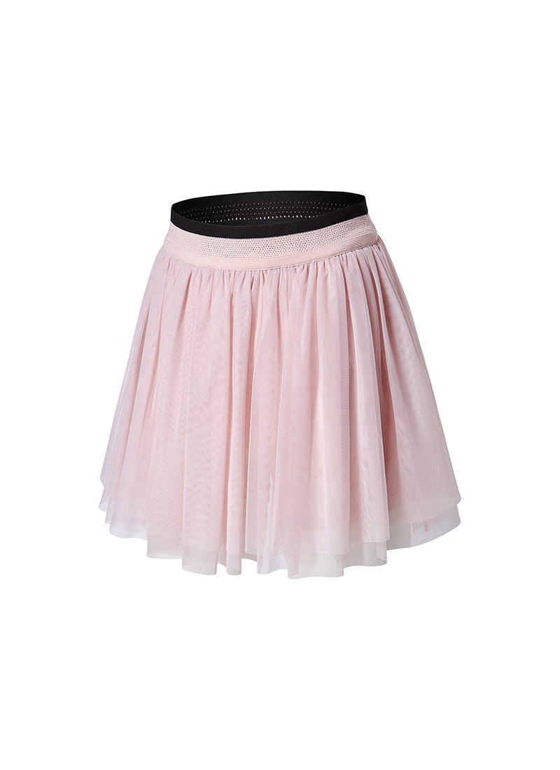 Mesh Band Two-in-One Tulle Skirt