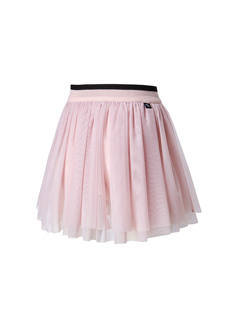 Mesh Band Two-in-One Tulle Skirt