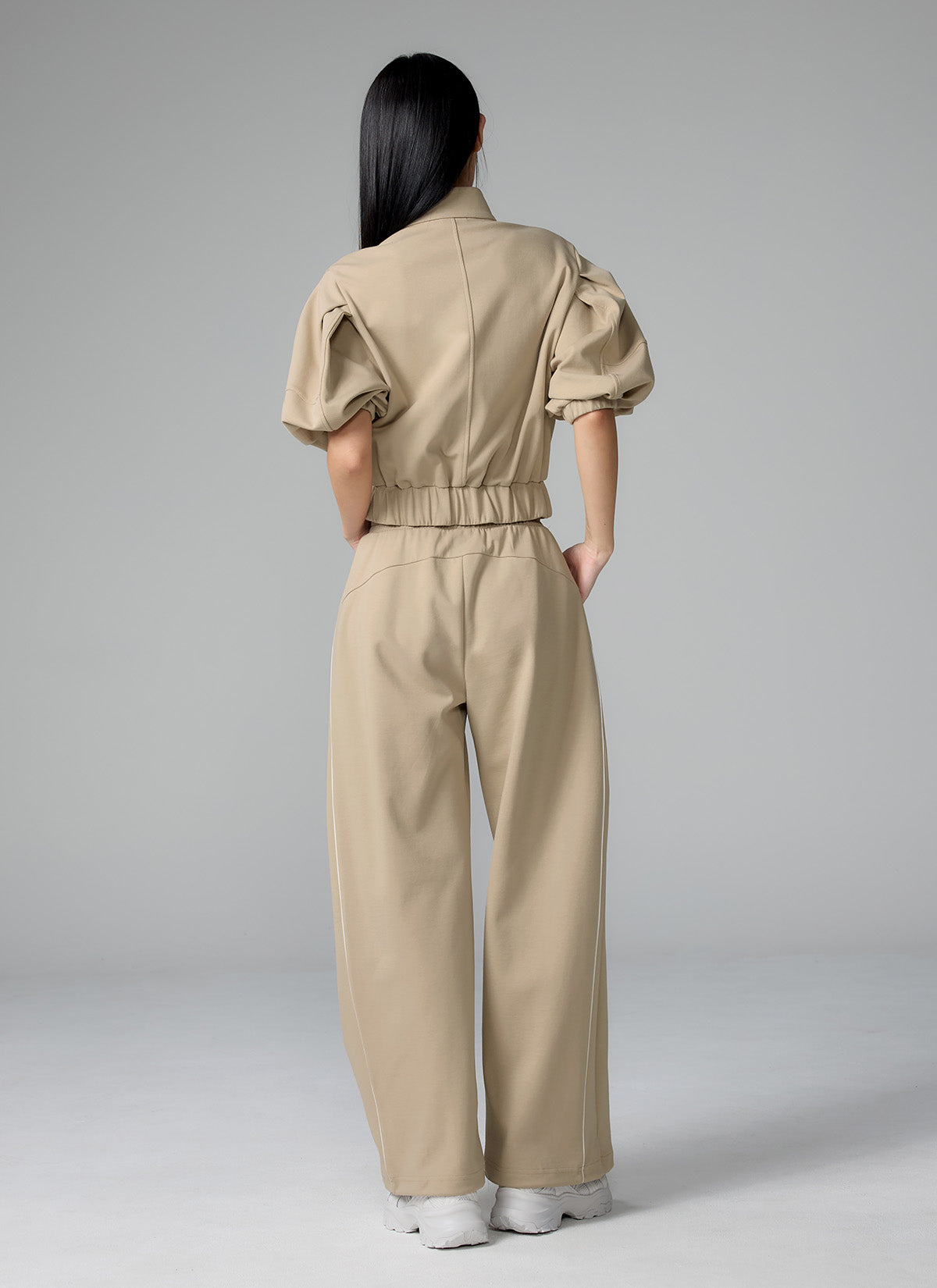 Piping Balloon Wide Sports Pants